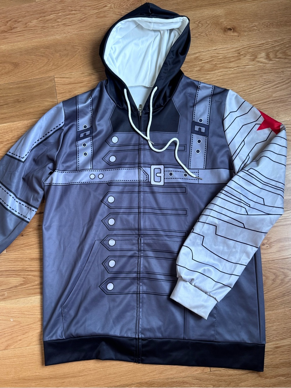 Unbranded Marvel Winter Soldier Bucky Barnes 3D Cosplay Zip-up hoodie
